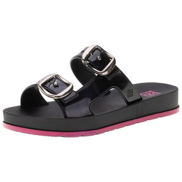 Sandália Infantil Feminina Slide Flash Zaxy - 18769 PRETO/ROSA 29