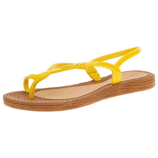 Sandália Feminina Rasteira Terra & Água - 260100 AMARELO 03 37