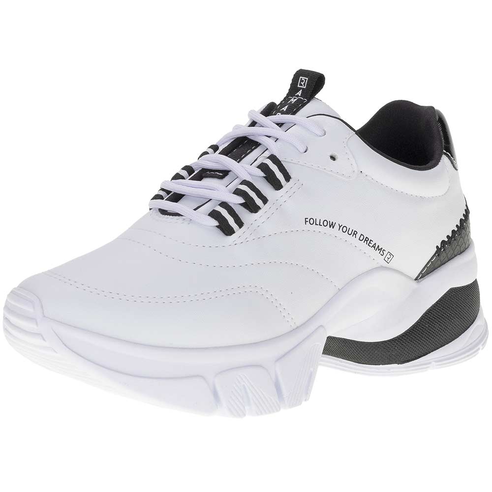 Tênis Feminino Dad Sneaker Ramarim 2380109 BRANCO/PRETO 34