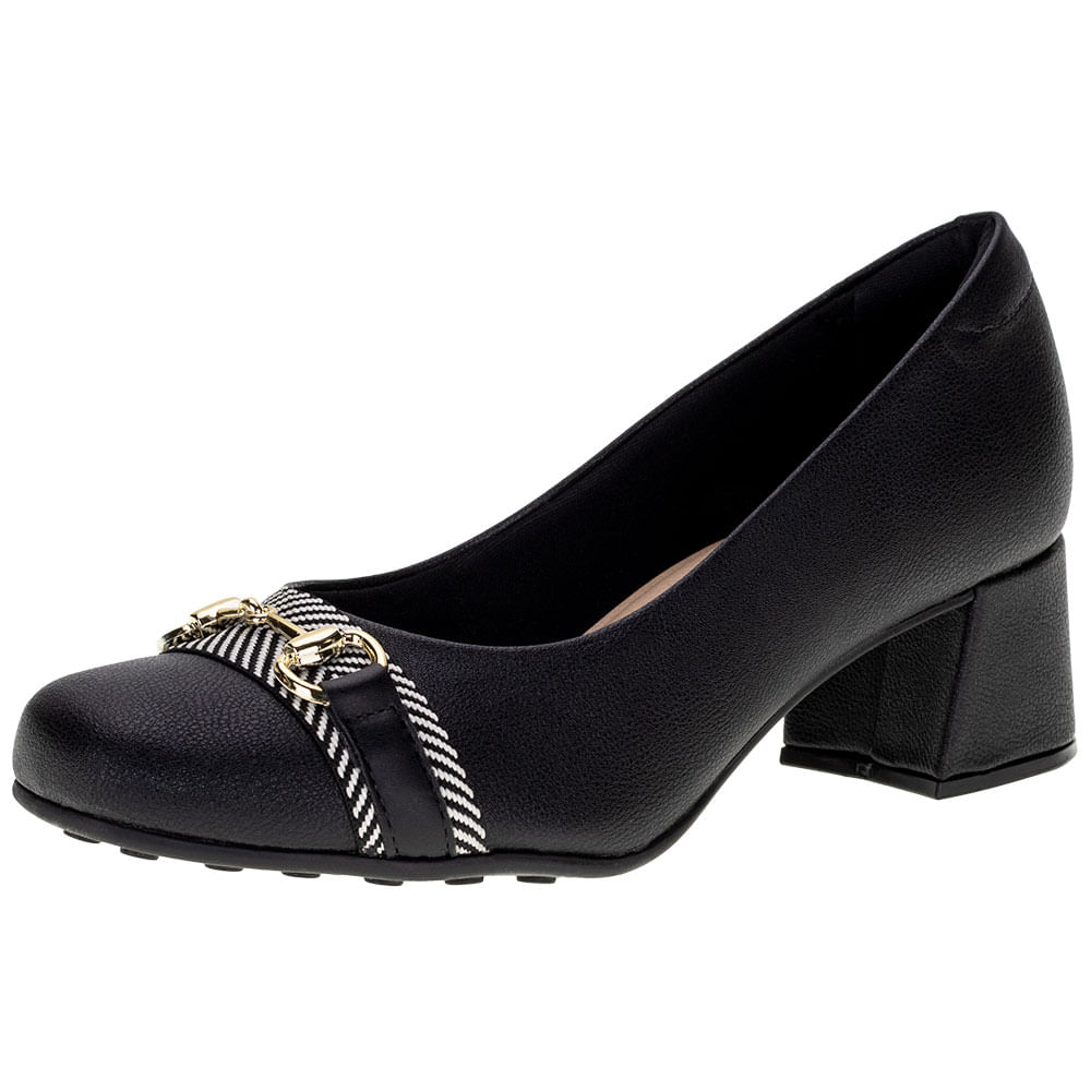 Sapato Feminino Salto Grosso Modare 7373110 PRETO cloviscalcados