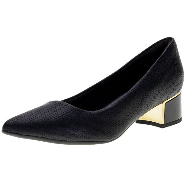 Sapato Feminino Salto Grosso Piccadilly - 739115 PRETO 35