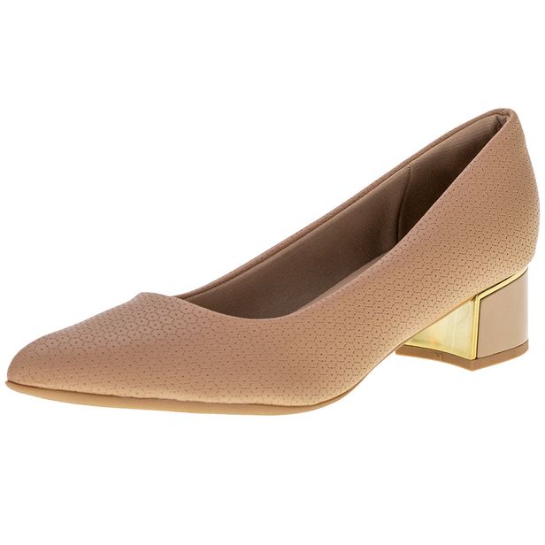 Sapato Feminino Salto Grosso Piccadilly - 739115 BEGE 34