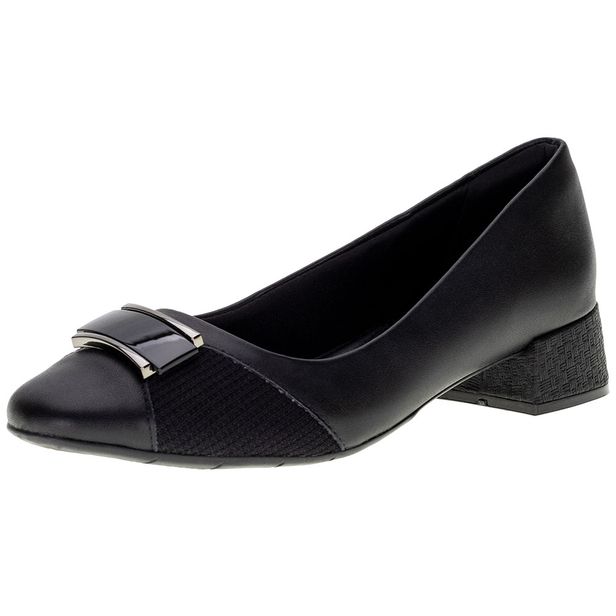 Sapato Feminino Salto Grosso ComfortFlex - 2395303 PRETO 35