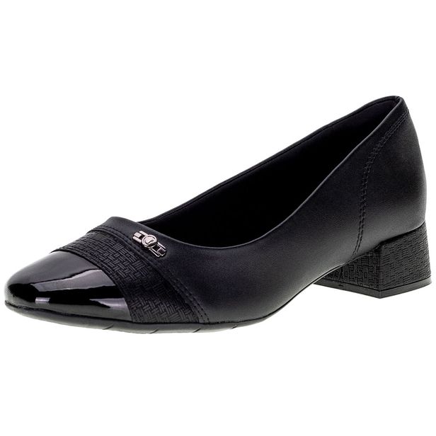 Sapato Feminino Salto Grosso ComfortFlex - 2395302 PRETO 34