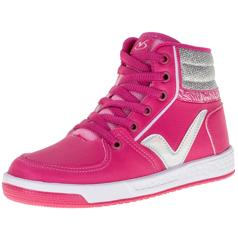 Tênis Infantil Feminino Cano Alto Via Vip VV3804 PINK