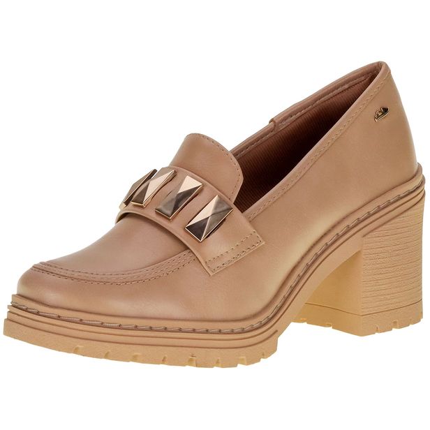 Sapato Feminino Loafer Salto Grosso Dakota - G5841 BEGE 35