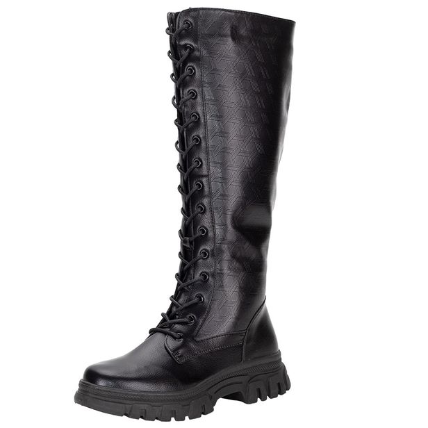 Bota Feminina Cano Alto Mooncity - 72165 PRETO 35