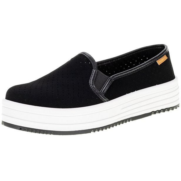 Tênis Feminino Slip On Moleca - 5782100 PRETO/NOBUCK 34