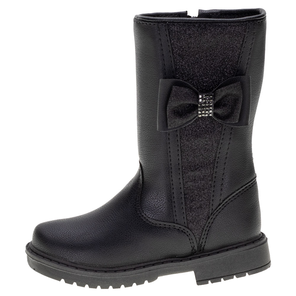 Bota Infantil Feminina Lily Kids - 15091 PRETO | Clovis Calçados