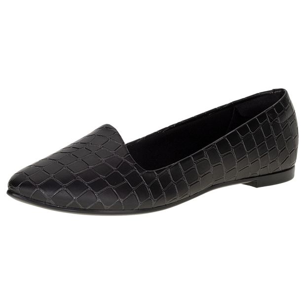 Sapatilha Feminina Moleca - 5635816 PRETO/CROCO 35