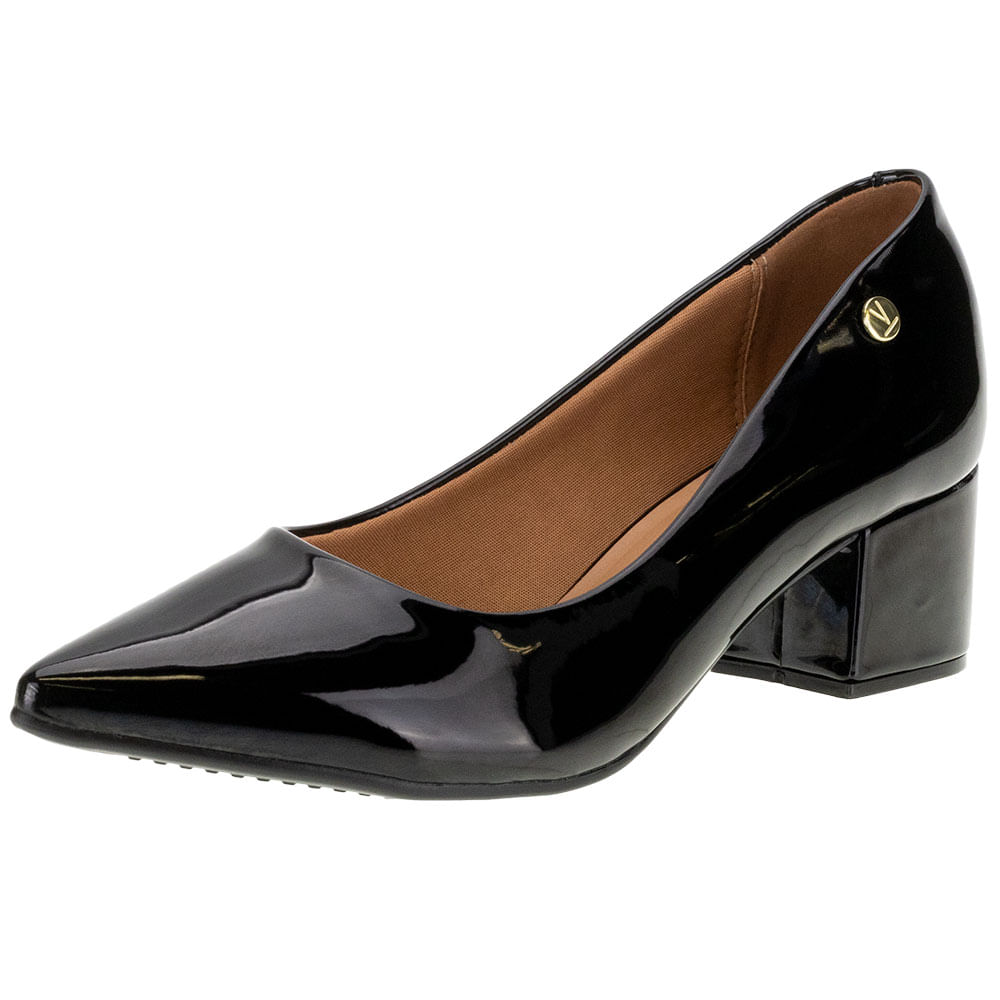 Sapato Feminino Salto Baixo Verniz/Preto Vizzano 1220315