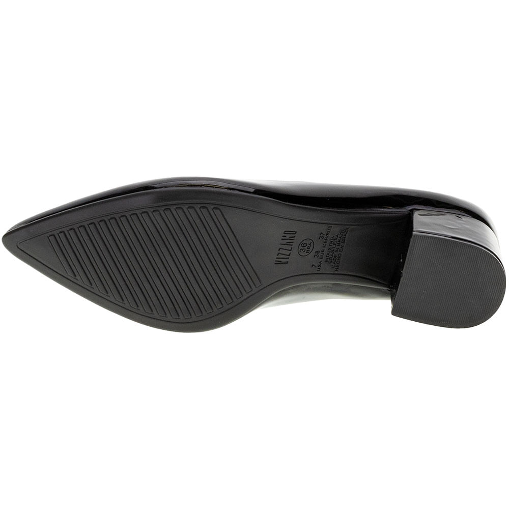 Sapato Feminino Salto Baixo Verniz/Preto Vizzano 1220315