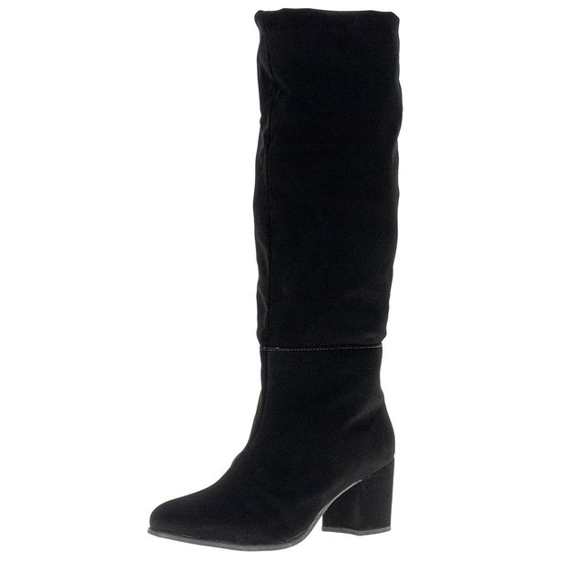 Bota Feminina Cano Médio Villa Rosa - 25088 PRETO/NOBUCK 35