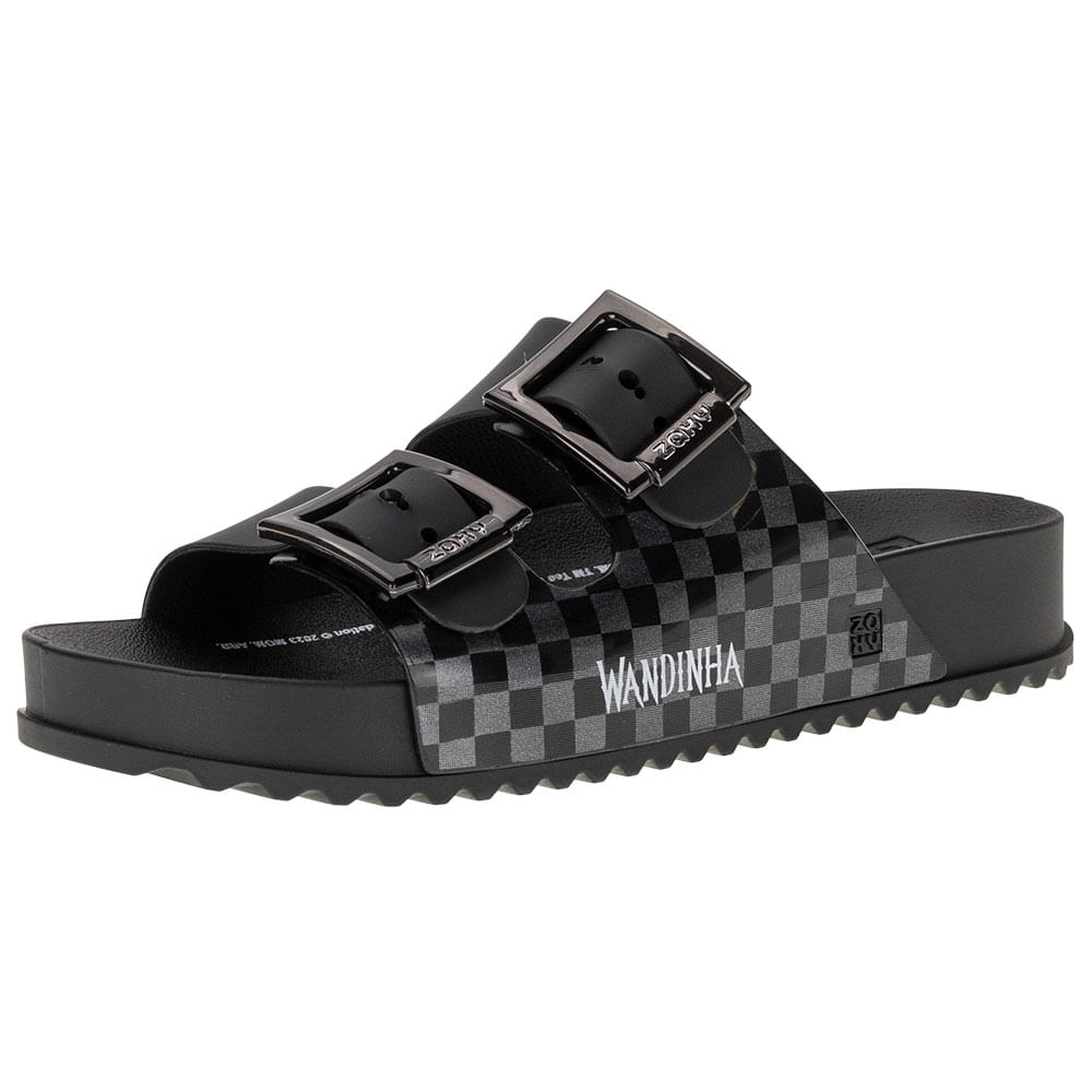 Sandália Feminina Conforto Wandinha Zaxy - 18863 PRETO | Clovis