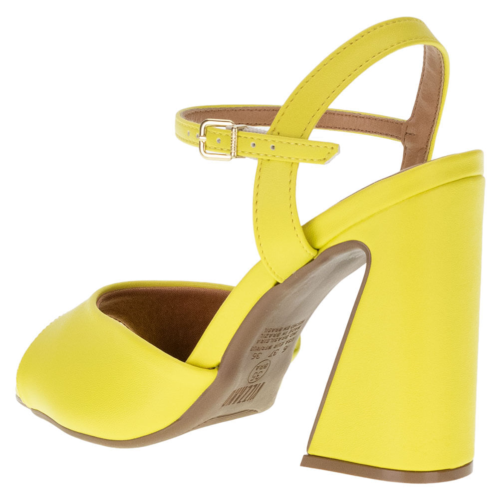 Sandália Feminina Salto Grosso Vizzano - 6403203 AMARELO