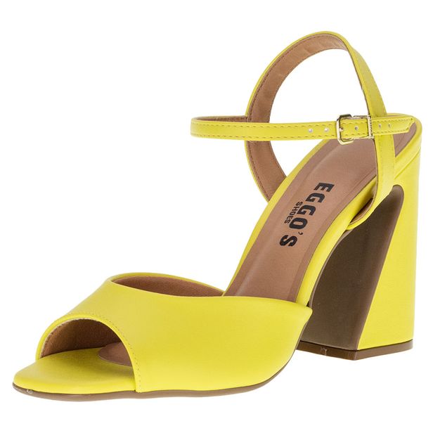 Sandália Feminina Salto Grosso Vizzano - 6403203 AMARELO 36