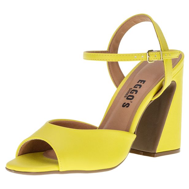 Sandália Feminina Salto Grosso Vizzano - 6403203 AMARELO 39