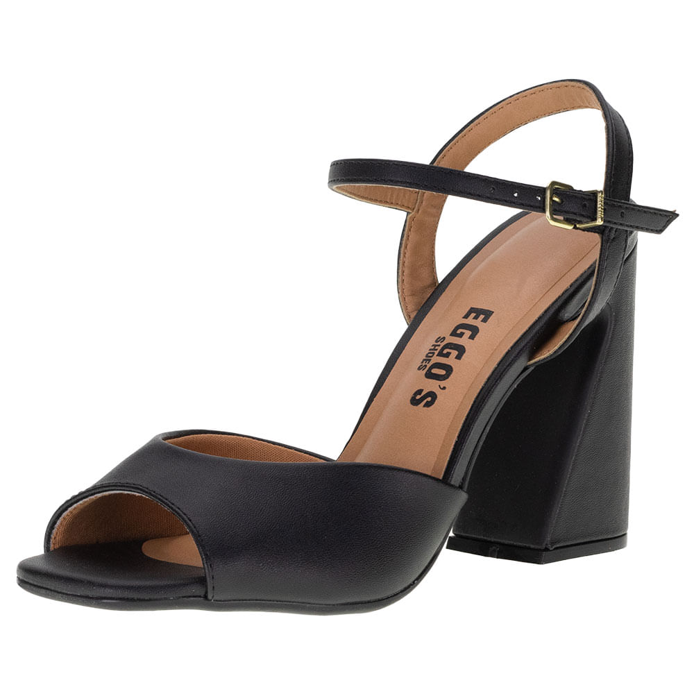 Sandália Preta Sandalia Tira Fina Vizzano Sandália Feminina