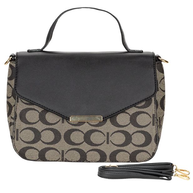 Bolsa Feminina Transversal Fuseco - WBFR84066 PRETO/BEGE