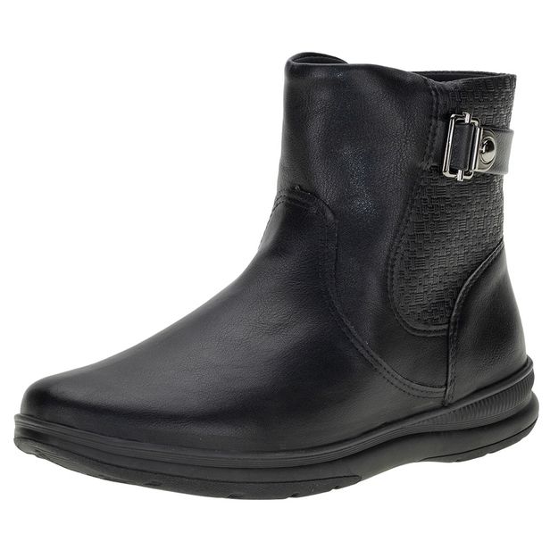 Bota Feminina Cano Baixo ComfortFlex - 2391301 PRETO 34