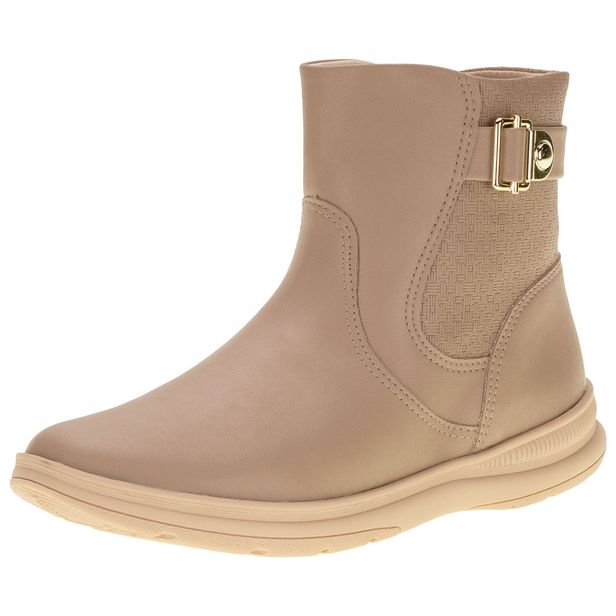 Bota Feminina Cano Baixo ComfortFlex - 2391301 BEGE 35