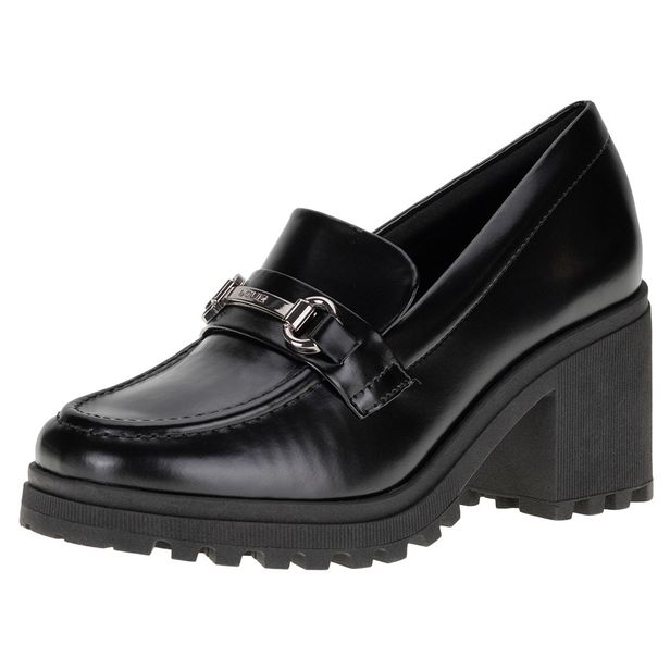 Mocassim Feminino Salto Grosso Quiz - 631968 PRETO 36