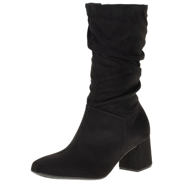 Bota Feminina Cano Médio Beira Rio - 9076102 PRETO/CAMURÇA