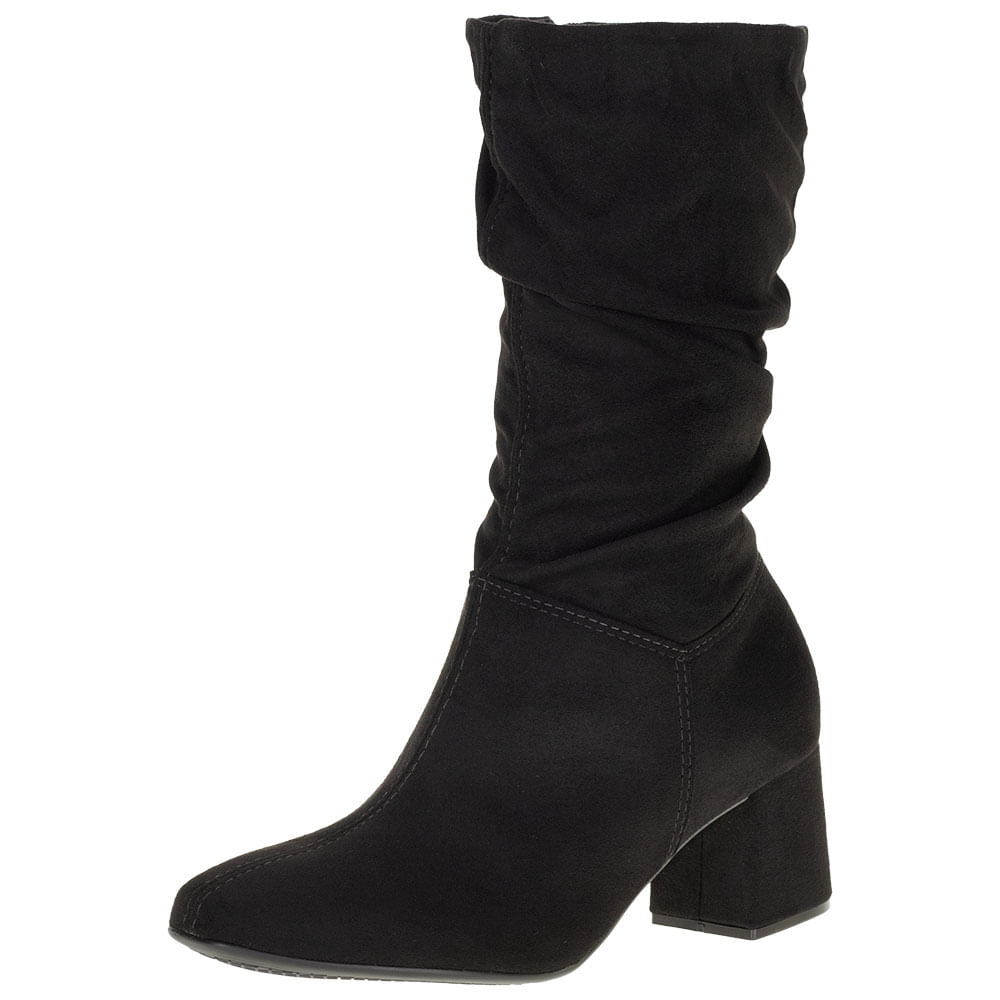 Bota Feminina Cano Médio Beira Rio 9076102 PRETO/CAMURÇA