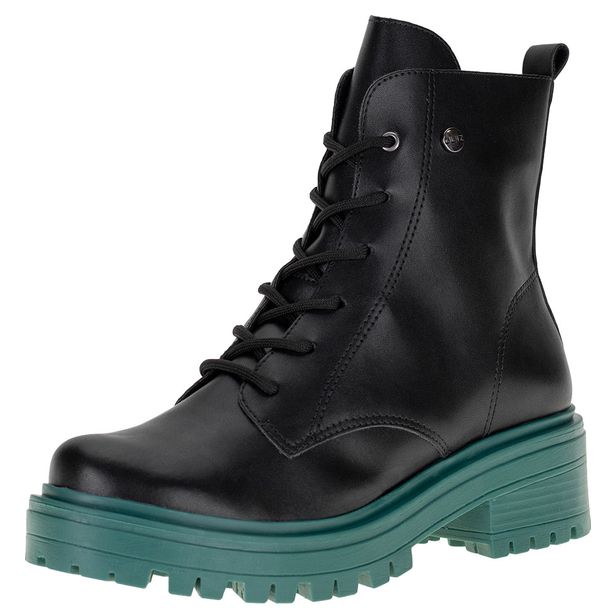 Bota Feminina Coturno Quiz - 64196137 PRETO/VERDE 33