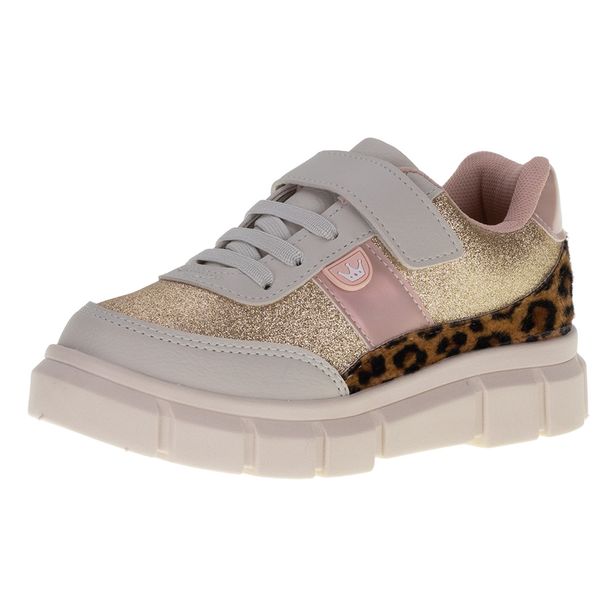 Tênis Infantil Feminino Fashion Jet Kids - 50027 BEGE/ROSA 34