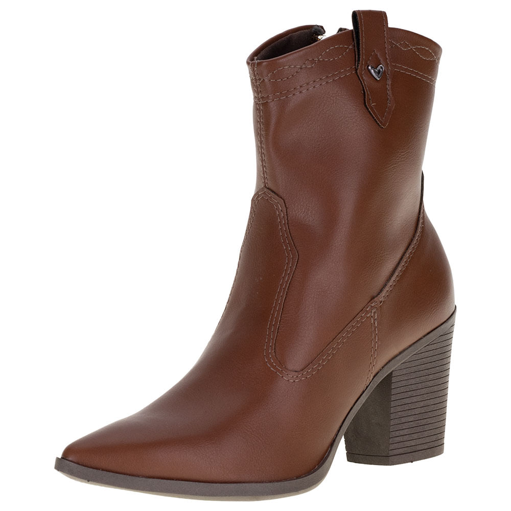 Bota Feminina Country Cano Baixo Mississipi Q8824 CASTANHO