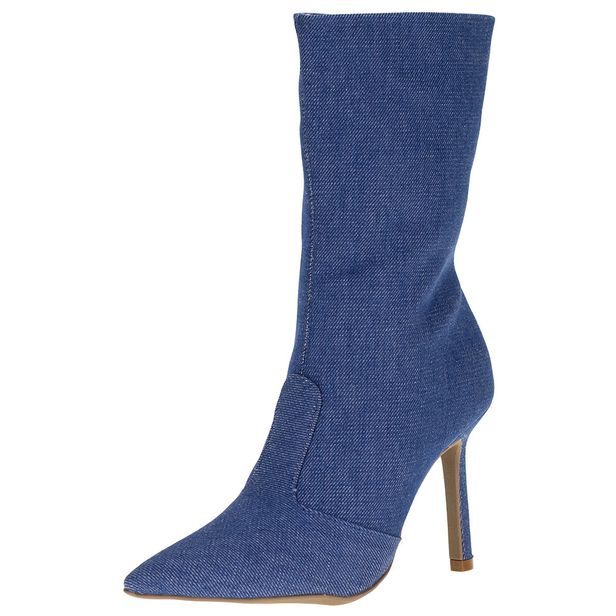 Bota Feminina Cano Médio Jeans Yes Shoes - 7995411 JEANS 36
