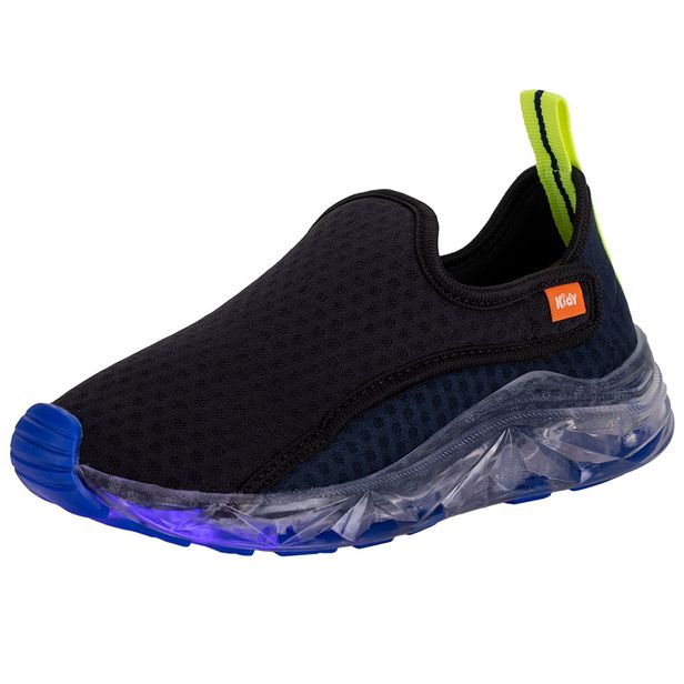 Tênis Infantil Masculino Led Light Kidy - 0350079 PRETO/AZUL 31