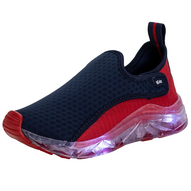 Tênis Infantil Masculino Led Light Kidy - 0350079 AZUL/VERMELHO 32