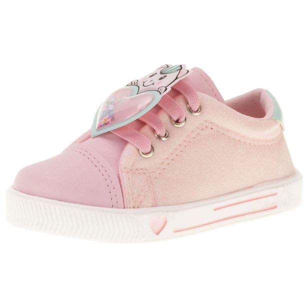 Tênis Infantil Feminino Linda Jú - 15551 BRANCO/ROSA 20