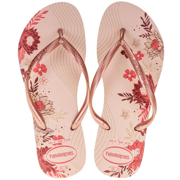 Chinelo Feminino Slim Organic Havaianas - 4132823 ROSA 33/34