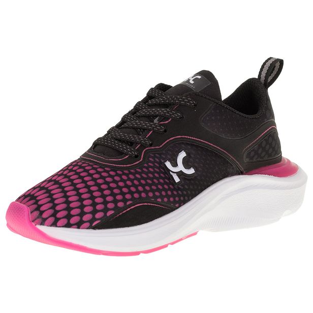 Tênis Feminino Kick Confort Run 1 Box 200 - KC2267 PRETO/ROSA 34