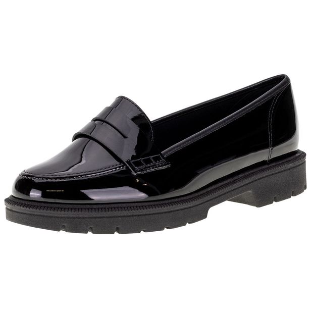 Mocassim Feminino Salto Baixo Beira Rio - 4283115 VERNIZ/PRETO 36