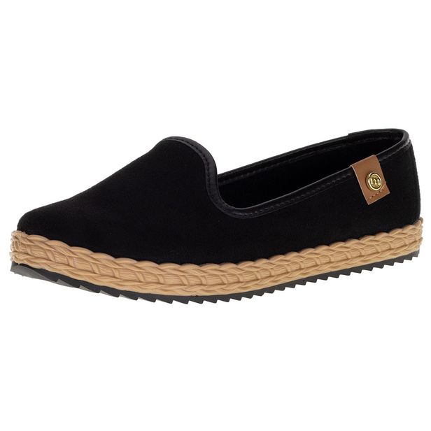 Sapatilha Feminina Moleca - 5696104 PRETO/CAMURÇA 01 34