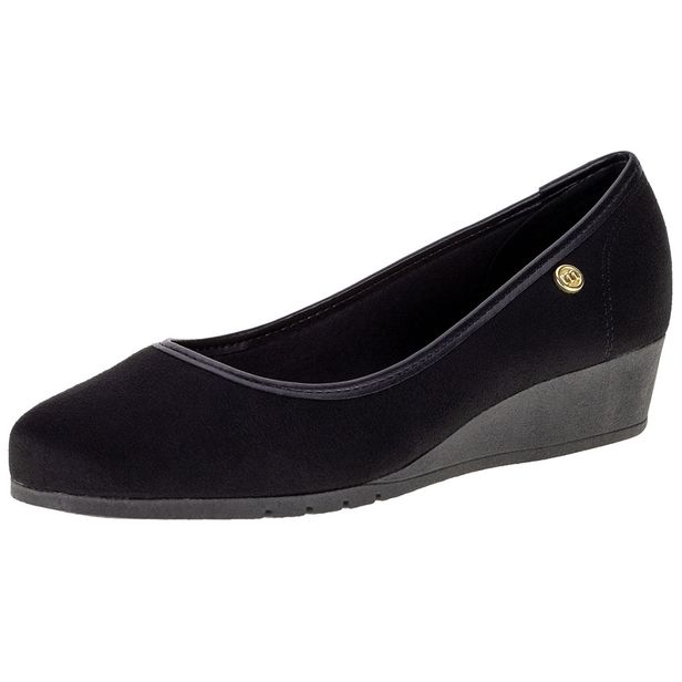 Sapato Feminino Anabela Moleca - 5156764 PRETO/CAMURÇA 36