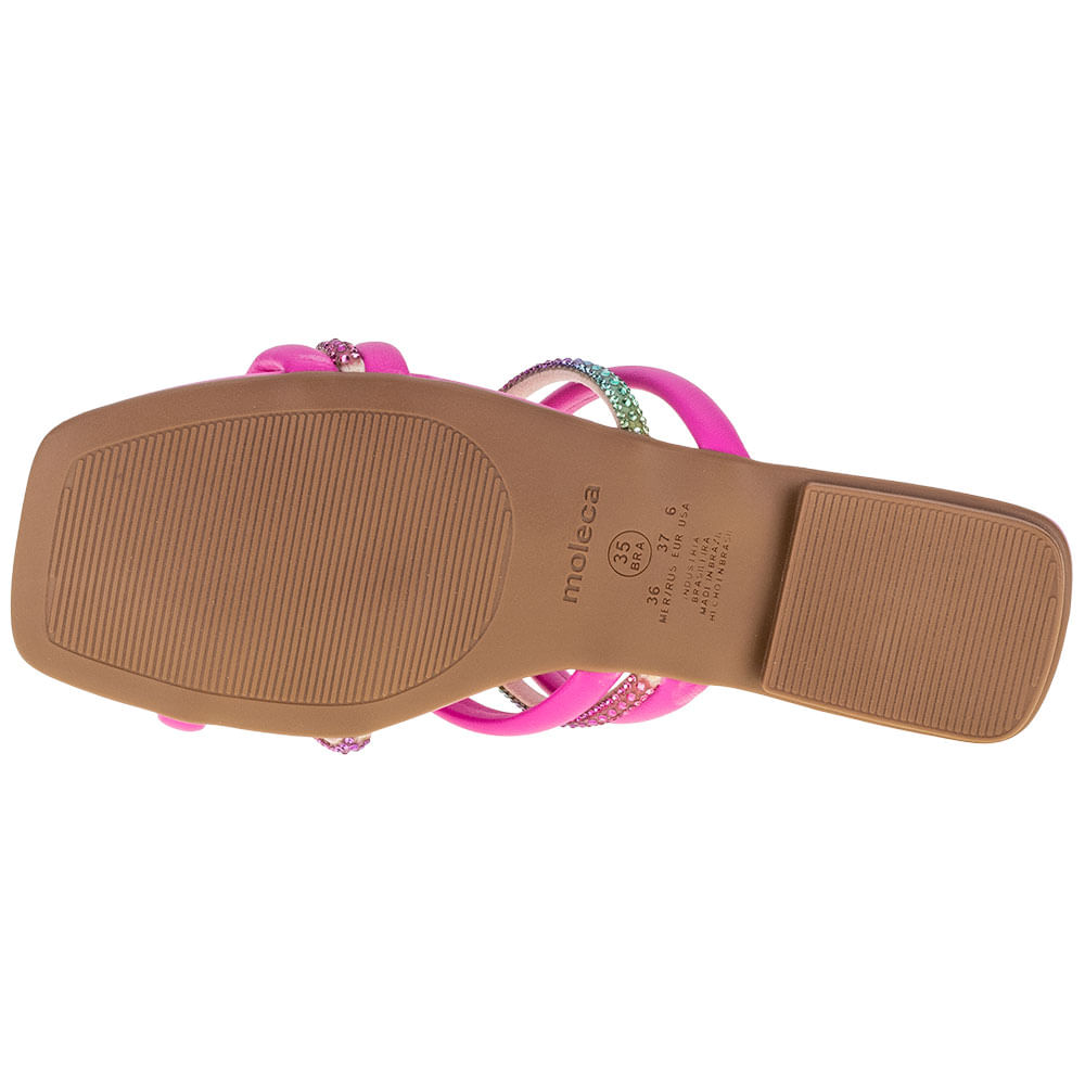 Sandália Feminina Rasteira Moleca- 5462118 PINK | Clovis Calçados