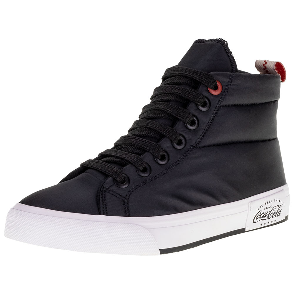Tenis Coca Cola Feminino Preto Cano Alto Tênis Feminino Cano Alto