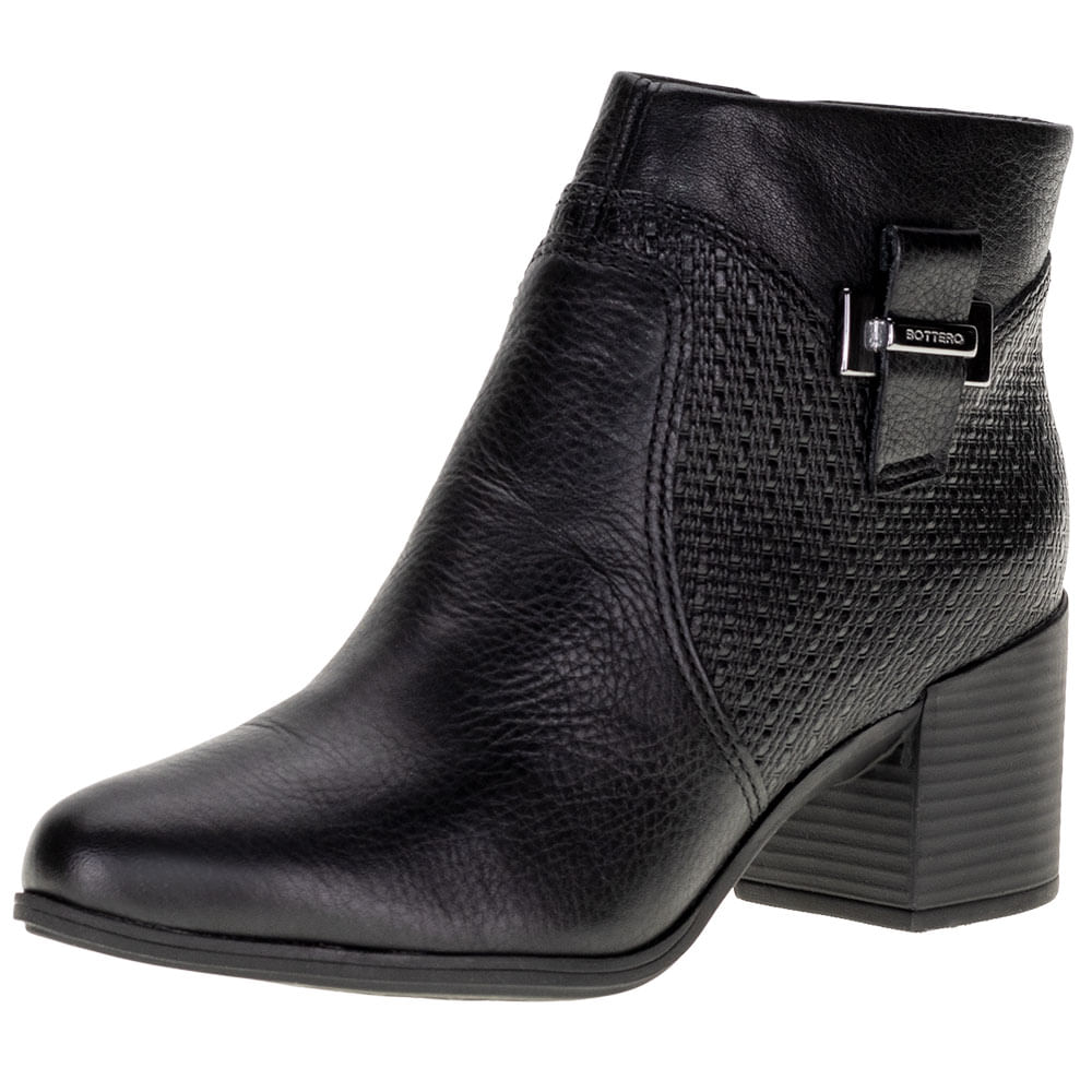 Bota Feminina Cano Baixo Bottero 346902 PRETO cloviscalcados