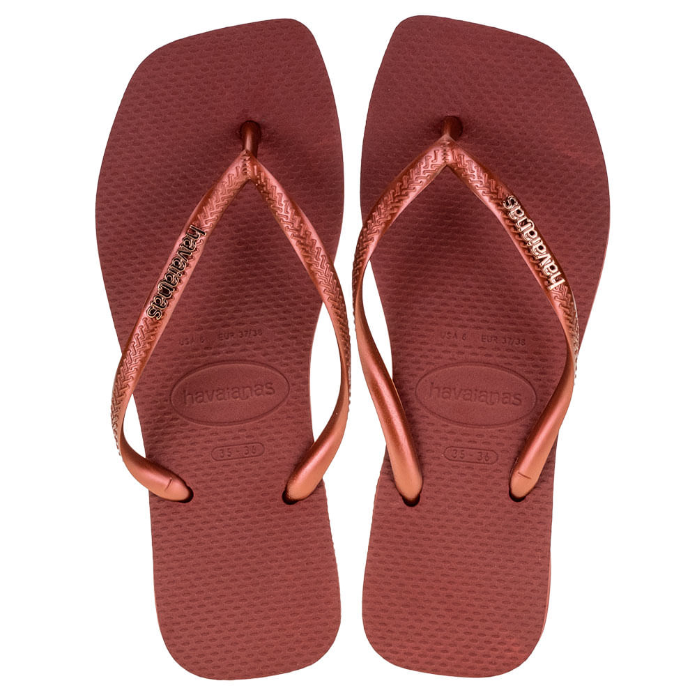 Chinelo Feminino Slim Square Logo Metallic Havaianas 4148257
