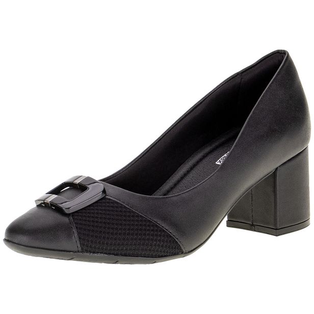 Sapato Feminino Salto Grosso ComfortFlex - 2354403 PRETO 37