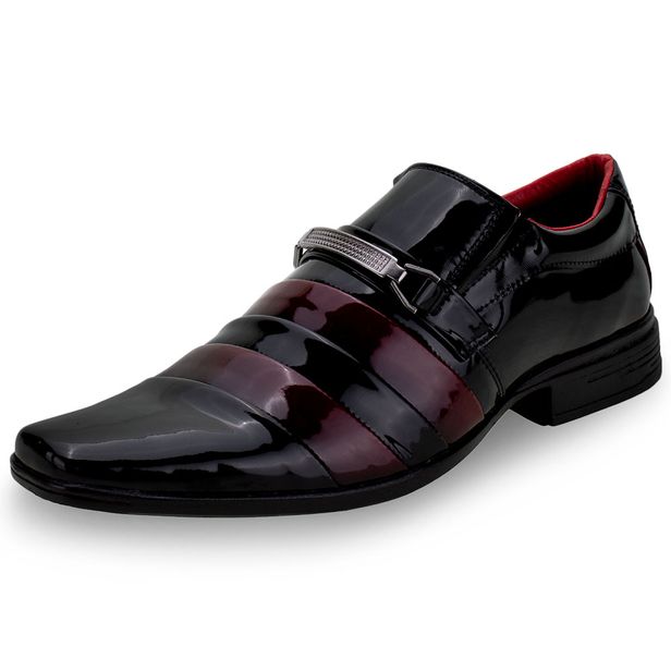 Sapato Masculino Social Bkarellus - 7007 PRETO/VERMELHO 37