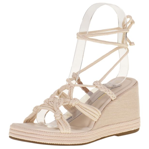 Sandália Feminina Anabela Via Scarpa - 155316051 NATURAL 38