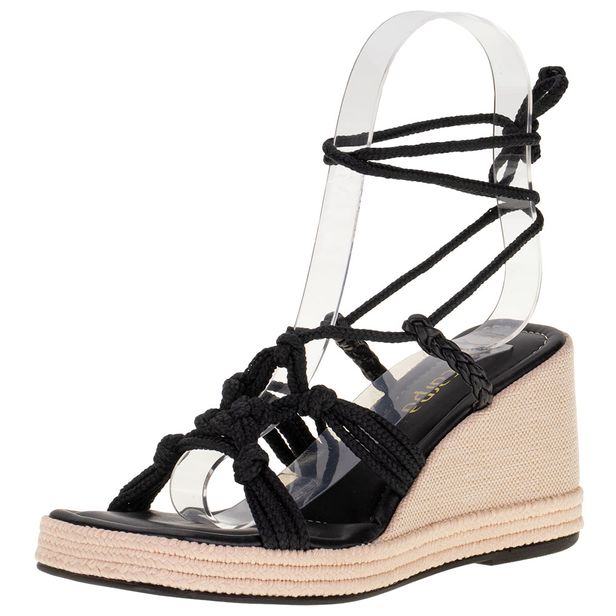 Sandália Feminina Anabela Via Scarpa - 155316051 PRETO 36