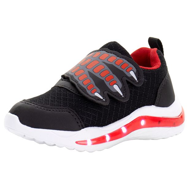 Tênis Infantil Led Minipé - MP2333 PRETO/VERMELHO 22