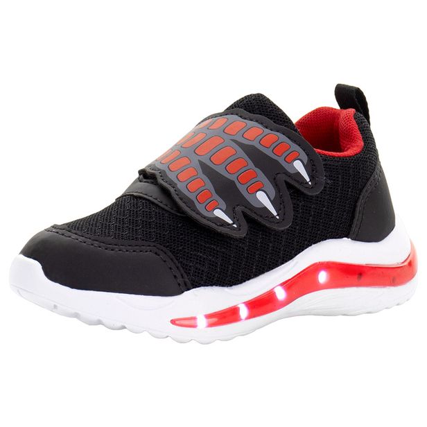 Tênis Infantil Led Minipé - MP2333 PRETO/VERMELHO 23